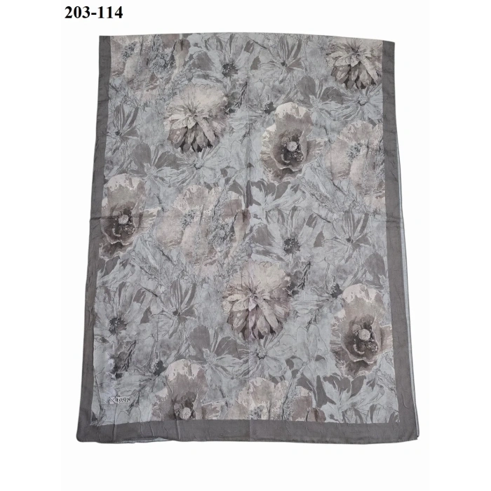 Moon Scarf Bambu Kraş Pamuk Şal (Gri) 203-114