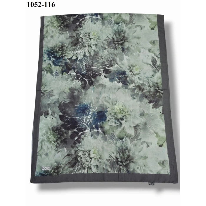 Moon Scarf Bambu Kraş Pamuk Şal (Gri Yeşil) 1052-116