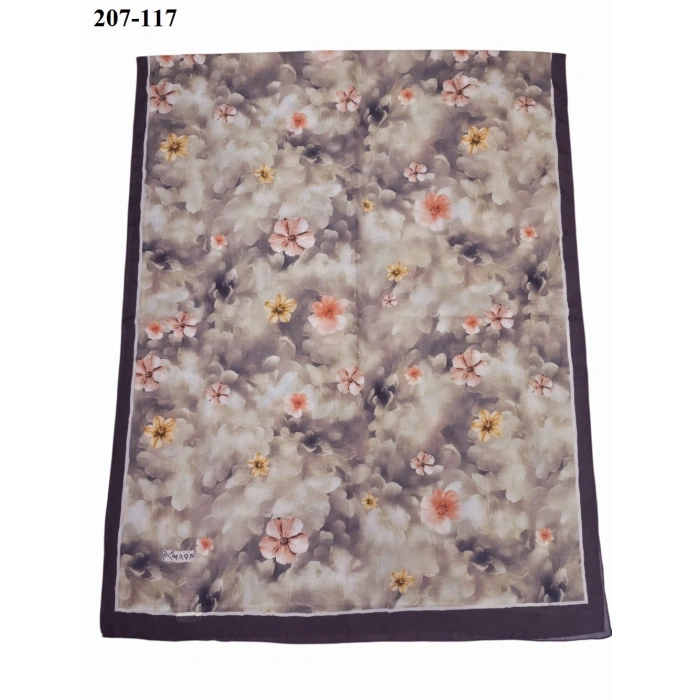 Moon Scarf Bambu Kraş Pamuk Şal (Kahve) 207-117