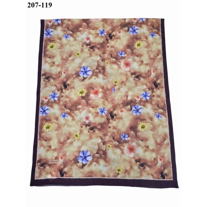 Moon Scarf Bambu Kraş Pamuk Şal (Kahve) 207-119