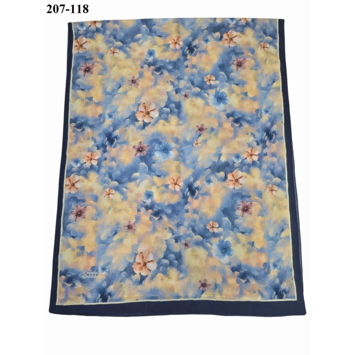 Moon Scarf Bambu Kraş Pamuk Şal (Lacivert) 207-118