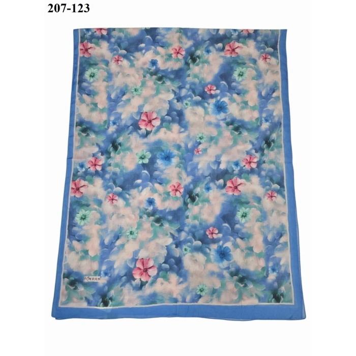 Moon Scarf Bambu Kraş Pamuk Şal (Mavi) 207-123