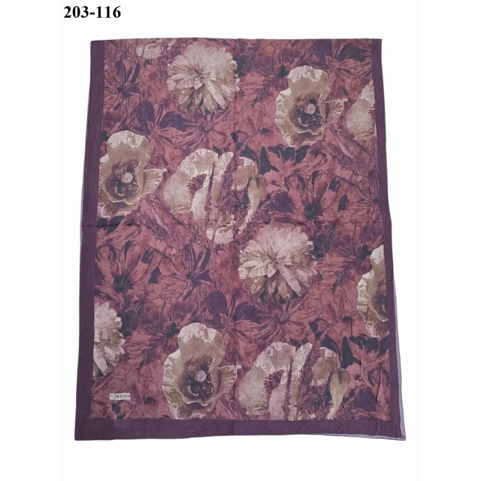 Moon Scarf Bambu Kraş Pamuk Şal (Mürdüm) 203-116