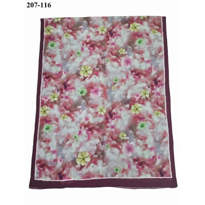 Moon Scarf Bambu Kraş Pamuk Şal (Şarabi) 207-116