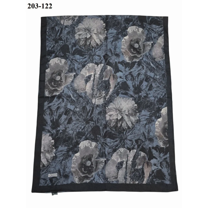Moon Scarf Bambu Kraş Pamuk Şal (Siyah) 203-122