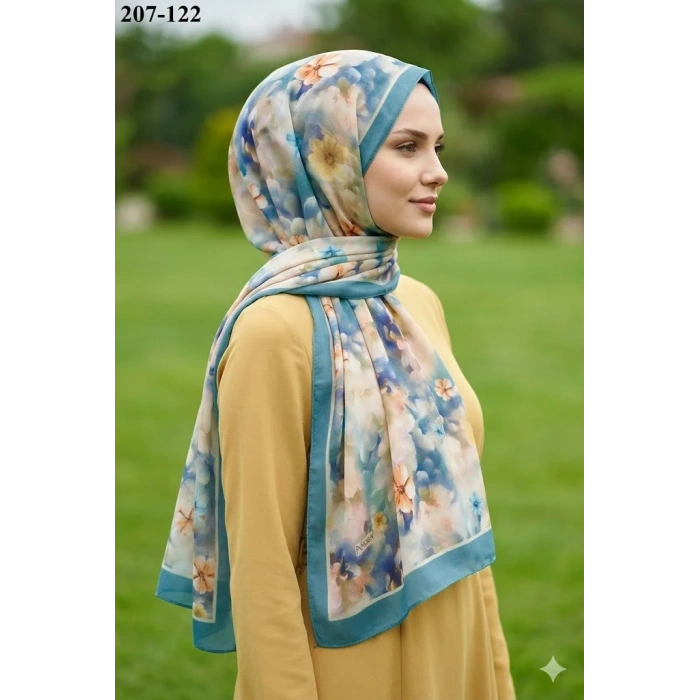 Moon Scarf Bambu Kraş Pamuk Şal (Yeşil ) 207-122