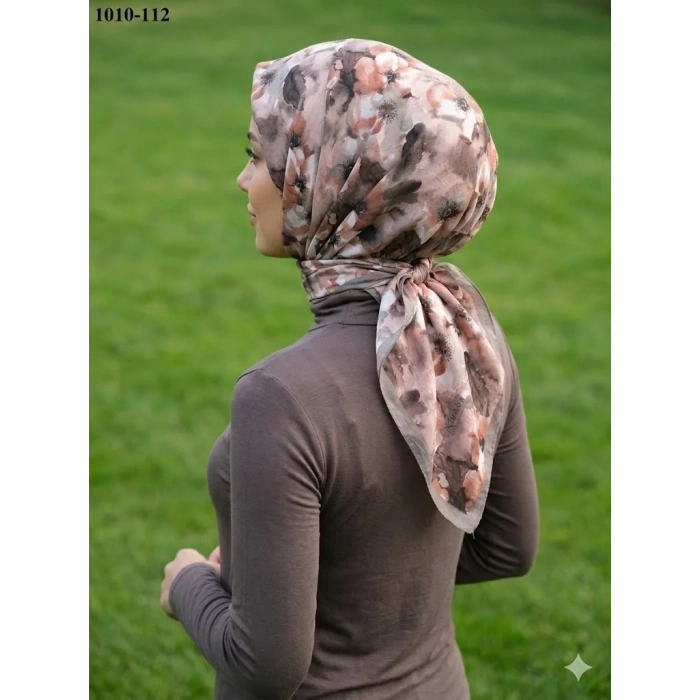 Moon Scarf Desenli Bambu Pamuk Eşarp 1010-112