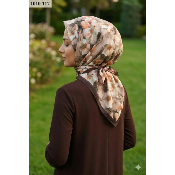 Moon Scarf Desenli Bambu Pamuk Eşarp 1010-117