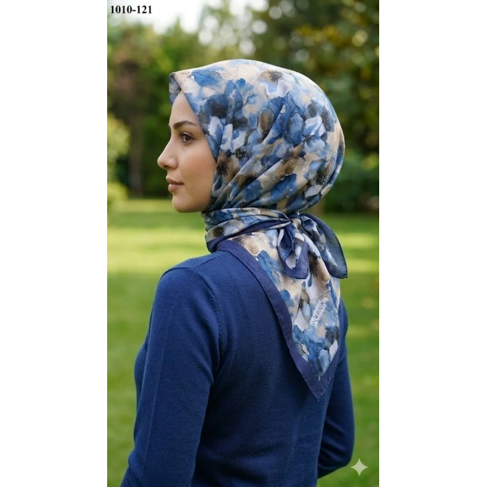 Moon Scarf Desenli Bambu Pamuk Eşarp 1010-121