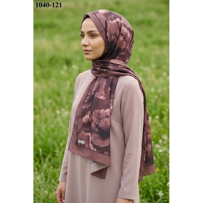 Moon Scarf Soft Pamuk Şal (Kahverengi) 1040-121