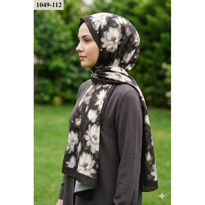 Moon Scarf Soft Pamuk Şal (Kahverengi) 1049-112