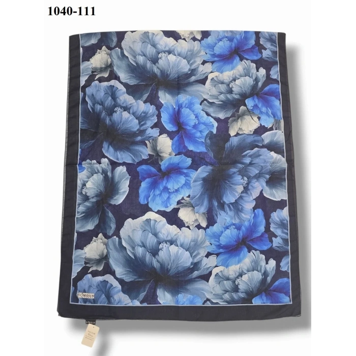 Moon Scarf Soft Pamuk Şal (Lacivert-Mavi) 1040-111