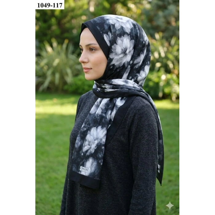 Moon Scarf Soft Pamuk Şal (siyah) 1049-117