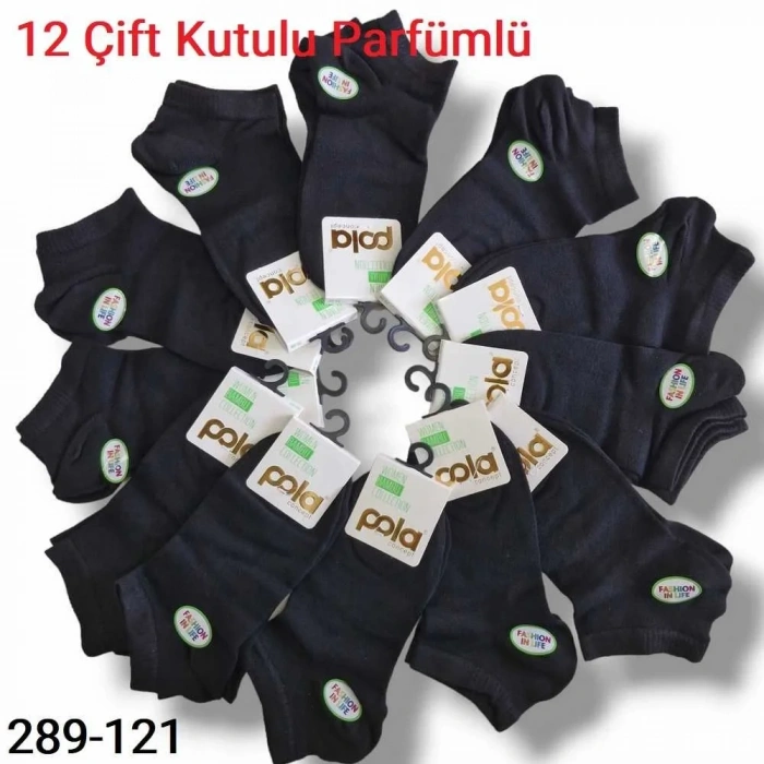 Pola Bambu Dikişsiz Bayan Patik Çorap (12 Çift ) 289-121