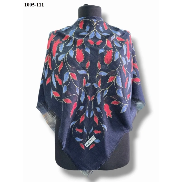 Polo İst Desenli Flamlı Pamuk Eşarp 1005-111