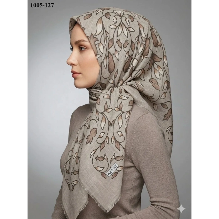 Polo İst Desenli Flamlı Pamuk Eşarp 1005-127