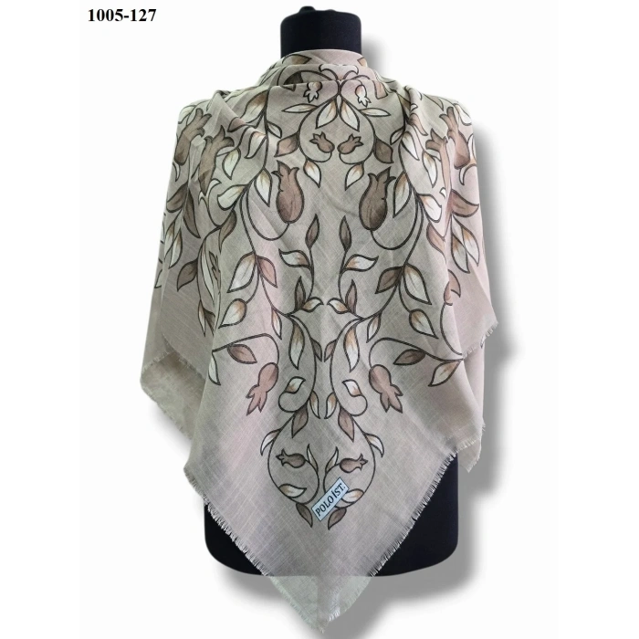 Polo İst Desenli Flamlı Pamuk Eşarp 1005-127