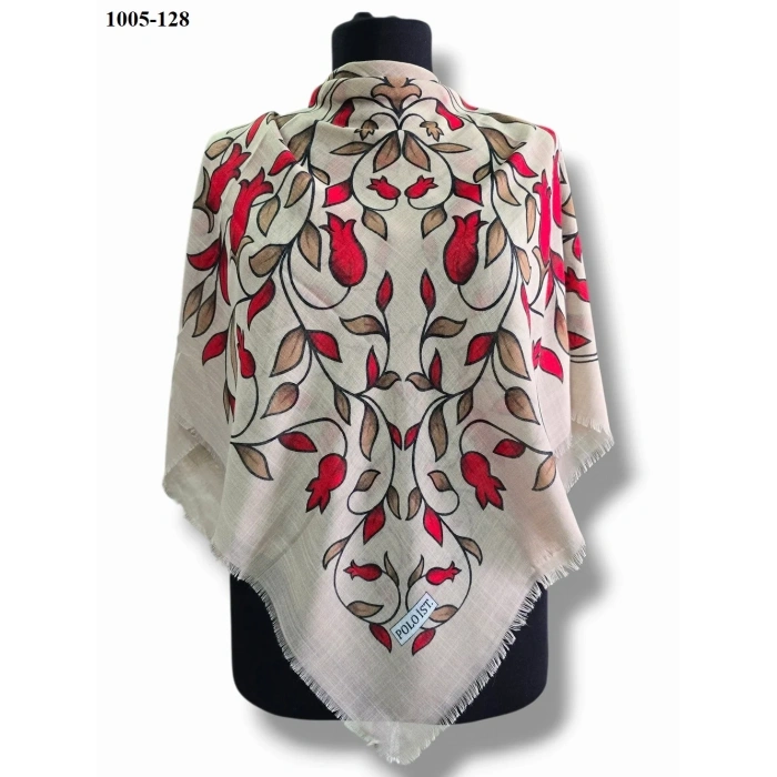 Polo İst Desenli Flamlı Pamuk Eşarp 1005-128