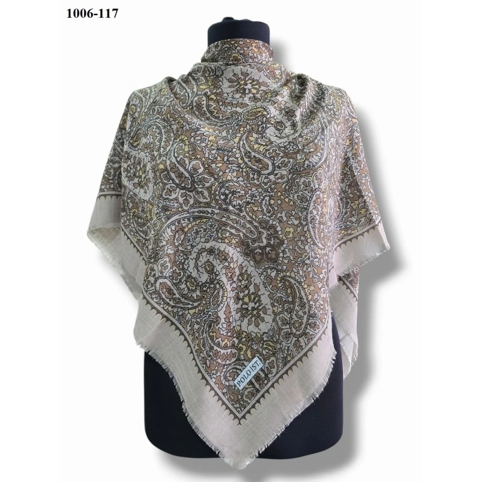 Polo İst Desenli Flamlı Pamuk Eşarp 1006-117