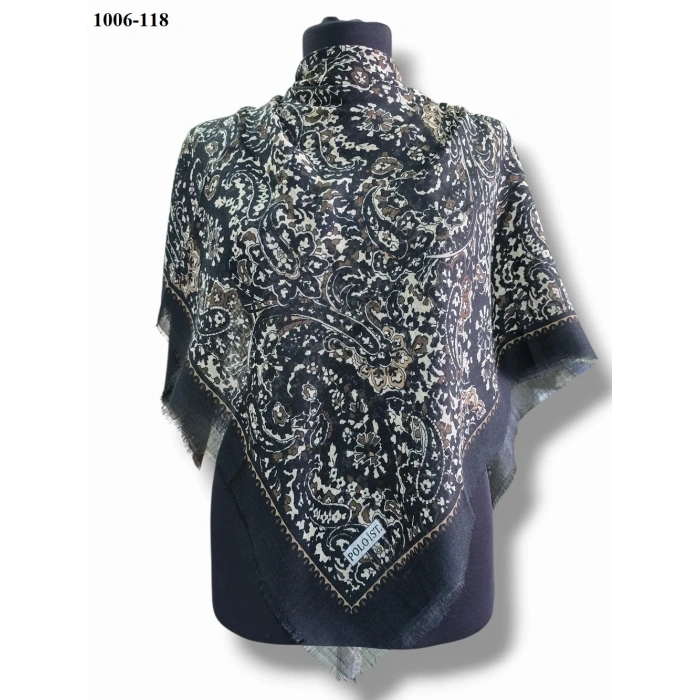Polo İst Desenli Flamlı Pamuk Eşarp 1006-118