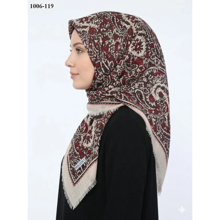 Polo İst Desenli Flamlı Pamuk Eşarp 1006-119