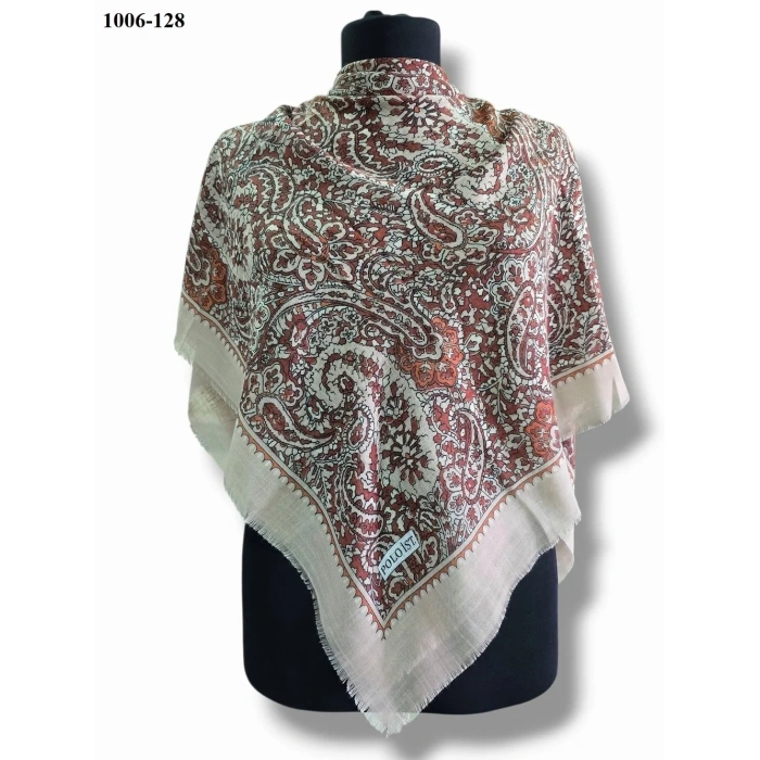 Polo İst Desenli Flamlı Pamuk Eşarp 1006-128