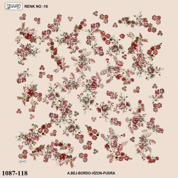 Reyyan İpek Desenli Oyalık Yazma 1087-118
