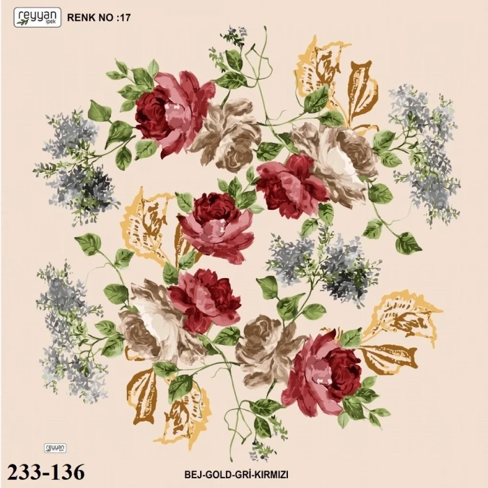 Reyyan İpek Desenli Oyalık Yazma 233-136