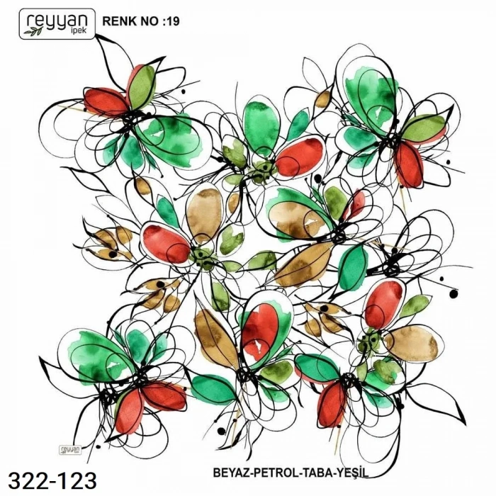 Reyyan İpek Desenli Oyalık Yazma 322-123