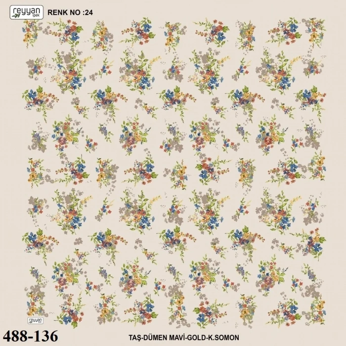 Reyyan İpek Desenli Oyalık Yazma 488-136