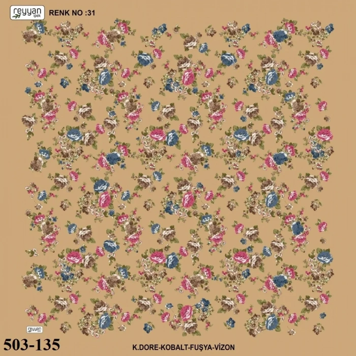 Reyyan İpek Desenli Oyalık Yazma 503-135