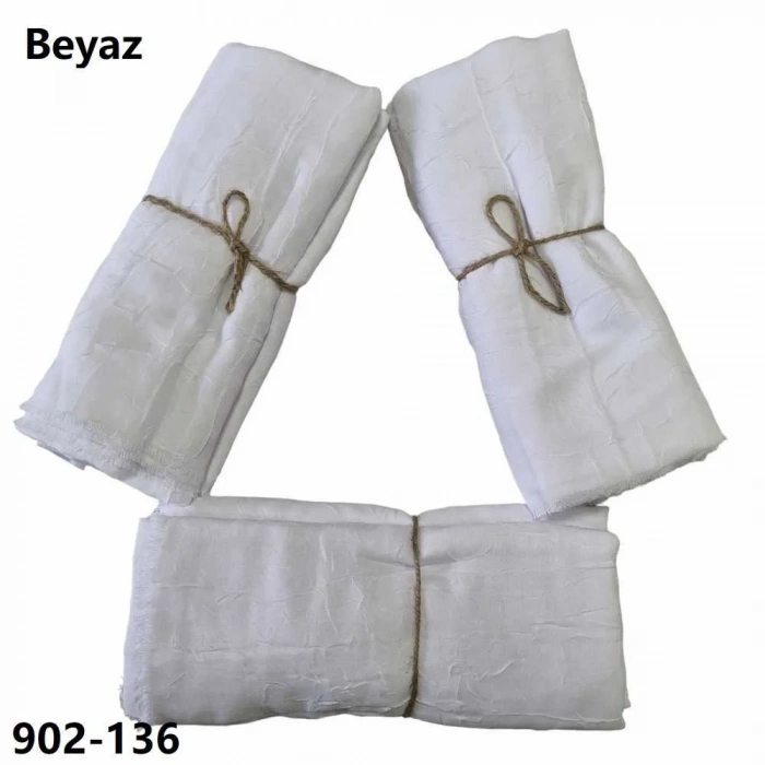 Soft İpek Bambu Pamuk Şal (beyaz) 902-136
