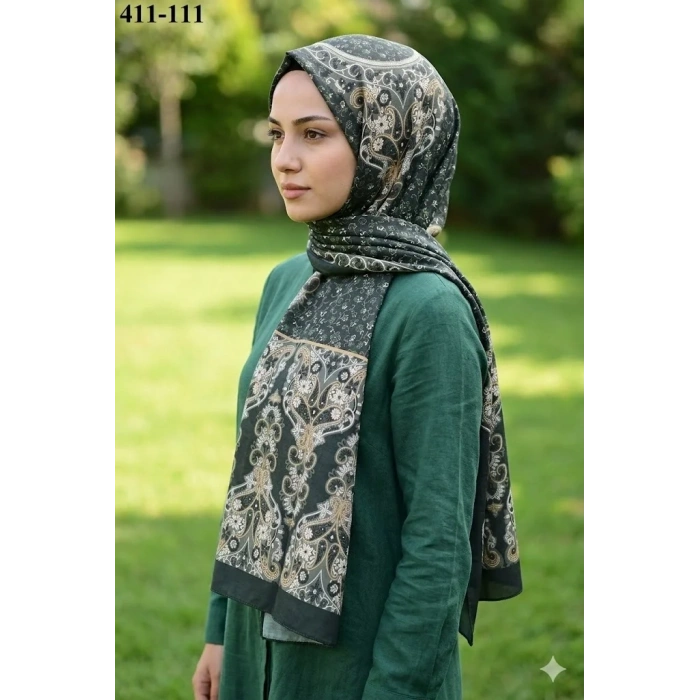 Soft İpek Etnik Desen Soft Şal 411-111