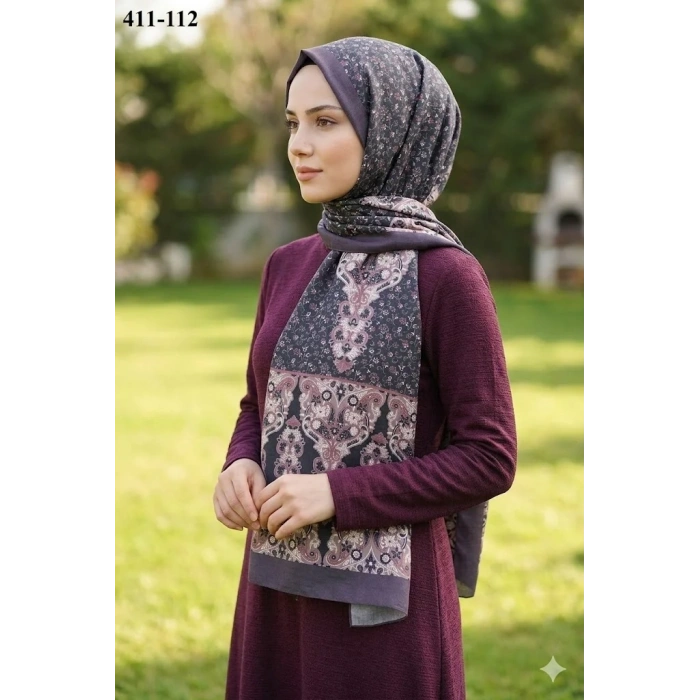 Soft İpek Etnik Desen Soft Şal 411-112