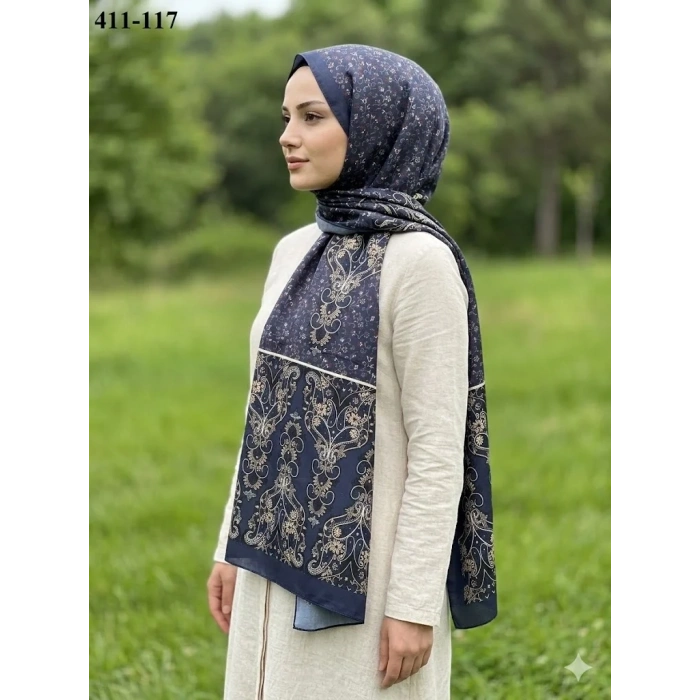 Soft İpek Etnik Desen Soft Şal 411-117