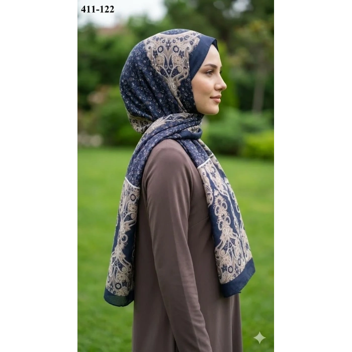 Soft İpek Etnik Desen Soft Şal 411-122