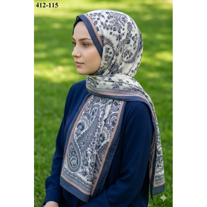 Soft İpek Etnik Desen Soft Şal 412-115