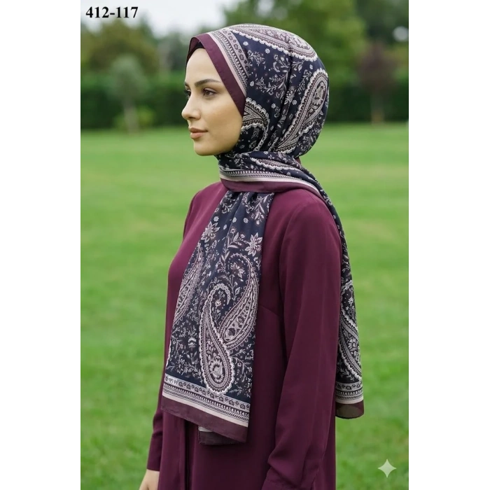 Soft İpek Etnik Desen Soft Şal 412-117