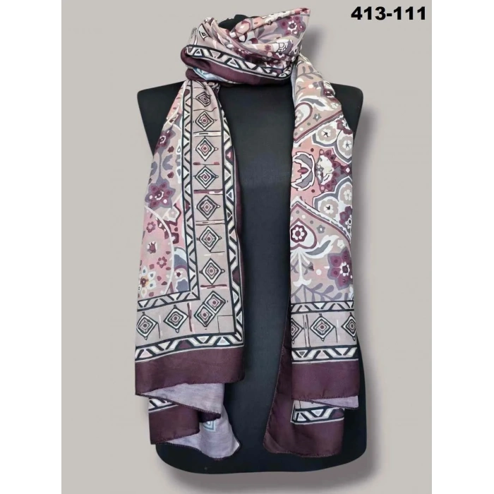 Soft İpek Etnik Desen Soft Şal 413-111