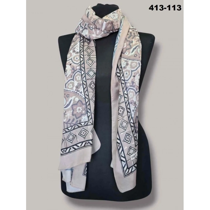 Soft İpek Etnik Desen Soft Şal 413-113