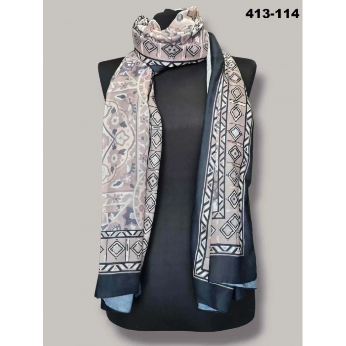 Soft İpek Etnik Desen Soft Şal 413-114