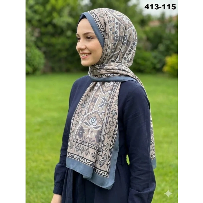 Soft İpek Etnik Desen Soft Şal 413-115