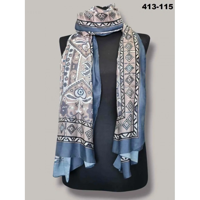 Soft İpek Etnik Desen Soft Şal 413-115