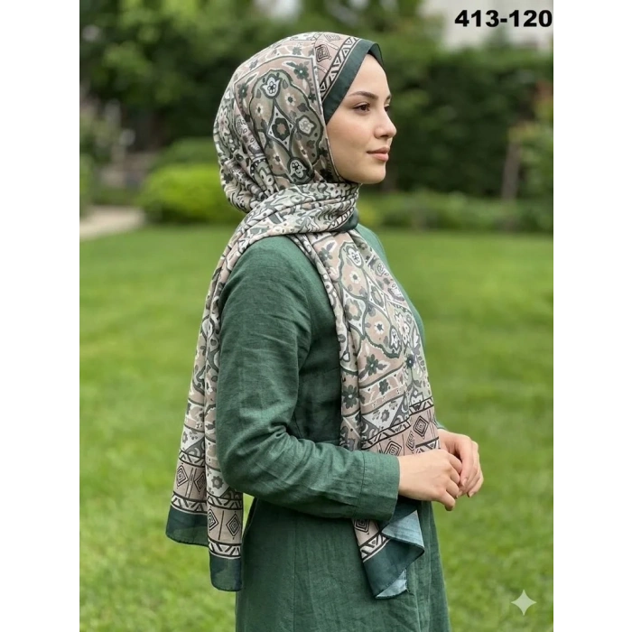 Soft İpek Etnik Desen Soft Şal 413-120