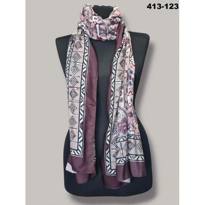 Soft İpek Etnik Desen Soft Şal 413-123