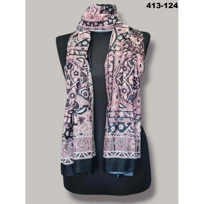 Soft İpek Etnik Desen Soft Şal 413-124