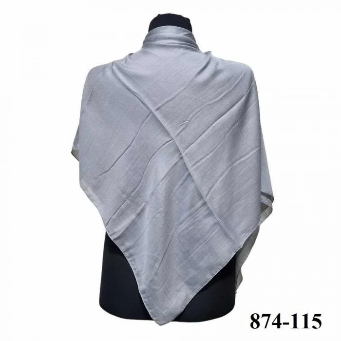 Soft İpek Kenar Dikişli Düz Yazma (a.gri) 874-115