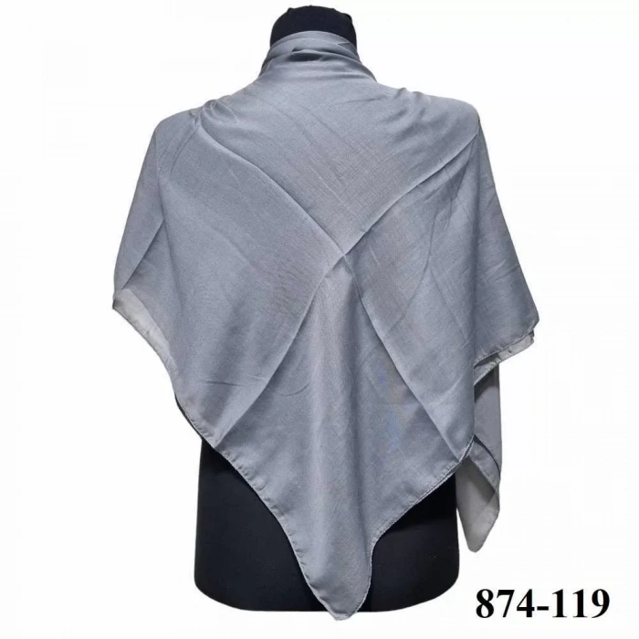 Soft İpek Kenar Dikişli Düz Yazma (k.gri) 874-119