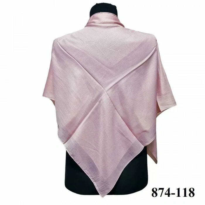 Soft İpek Kenar Dikişli Düz Yazma (pudra) 874-118