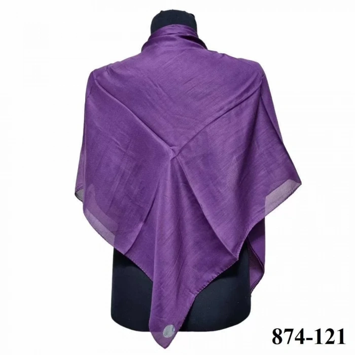 Soft İpek Kenar Dikişli Düz Yazma (vişne) 874-121